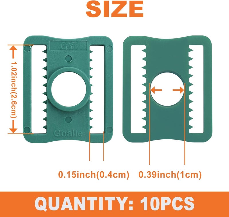 GY Hockey Goalie Mask Slider Clips 10 Pack – 3 x 2.6 cm (1.18 x 1.02 Inches) – Durable Plastic (PC) Replacement Helmet Buckles for Ice Hockey Goalie Helmets - Image 2